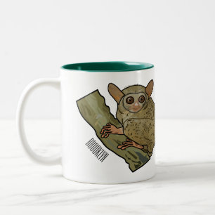 Tarsier cartoon illustration  Two-Tone coffee mug