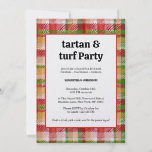 Tartan and Turf Outdoor Lawn Games Party Invitation