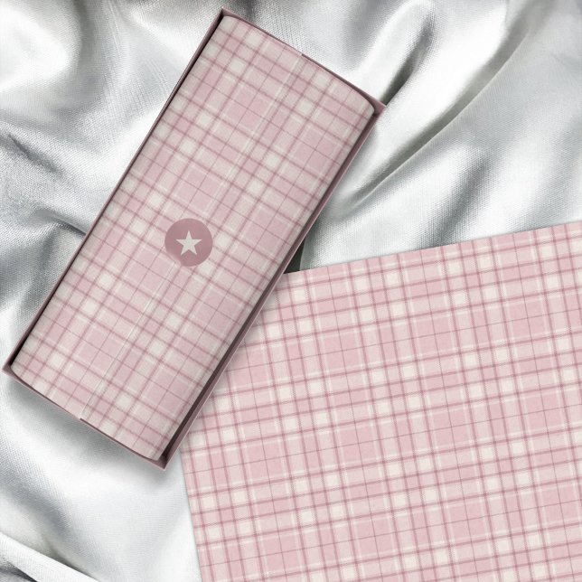 Tartan - Baby Pink with Cement White and Dark Pink Tissue Paper (Tartan - Baby Pink with Cement White and Dark Pink Tissue Paper by Leapfroglisics Shop)