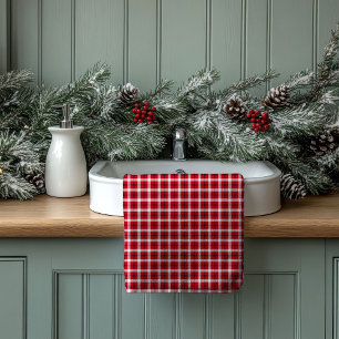 Tartan Bath Towels Red Black Gift for New Nest
