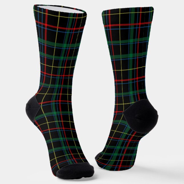 Tartan (Black, Green & Red)  Socks (Angled)