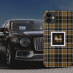 Tartan - Black Honey Brown and Off White iPhone 15 Case