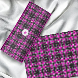Tartan - Black Hot Pink White Tissue Paper