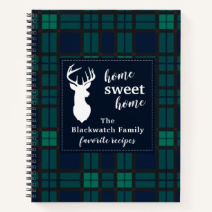 Tartan Blackwatch Plaid Holiday Family Recipes Notebook