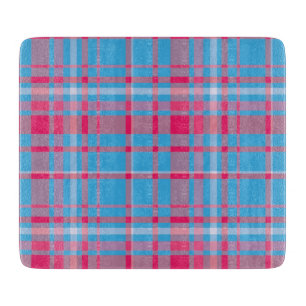 Tartan blue and red cutting board