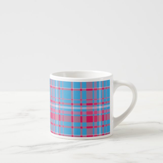 Tartan blue and red espresso cup (Right)