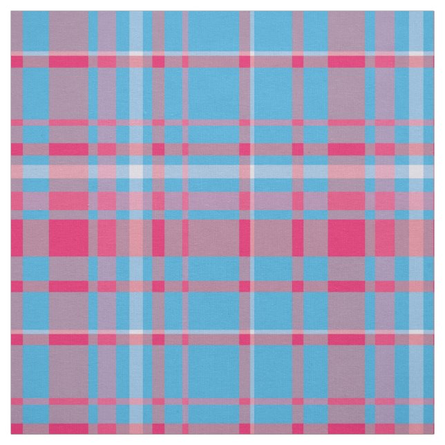 Tartan blue and red fabric (Swatch)