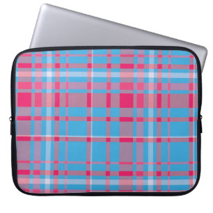 Tartan blue and red laptop sleeve