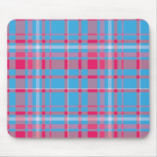 Tartan blue and red mouse pad