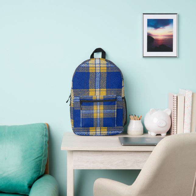 Tartan Blue and Yellow Backpack (Insitu)