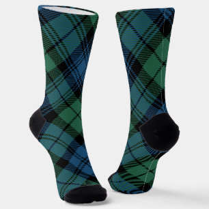 Tartan Blue Green Rustic Campbell Plaid Socks