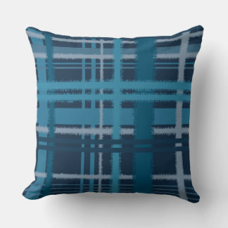Tartan blue pattern cushion