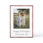 Tartan Border/Back Happy Holidays Photo Card