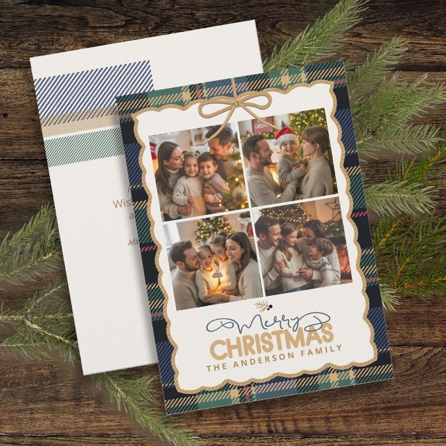 Tartan Border Christmas 4 Photo Template ID1141B (Creator Uploaded)