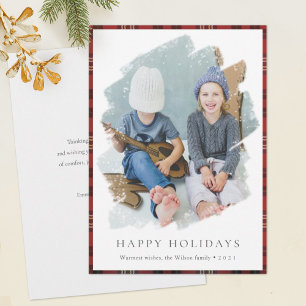 Tartan border Holiday Photo Card