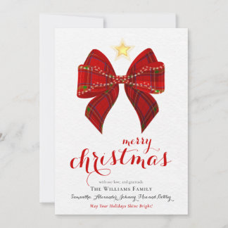 Tartan Bow 2027 Calendar Merry Christmas Calendar Holiday Card
