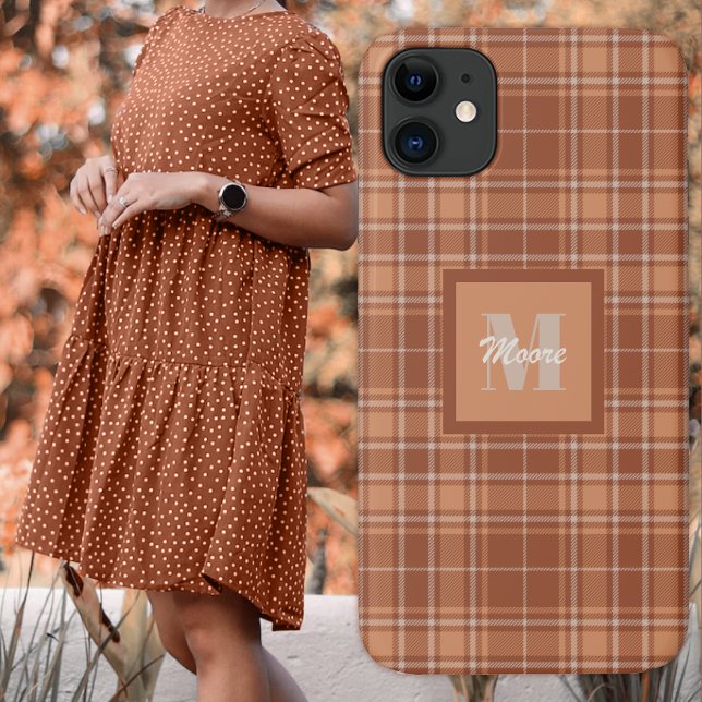 Tartan - Brown and Terracotta Phone Case (Tartan - Brown and Terracotta Phone Case by Leapfroglisics Shop)