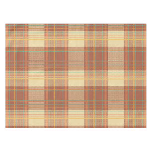 Tartan - Brown, Beige, Turquoise, Orange, Yellow Tablecloth