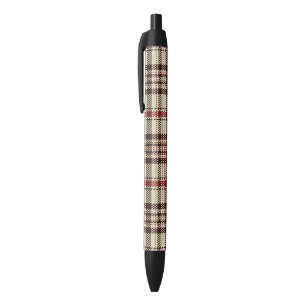 Tartan Brown Black Ink Pen