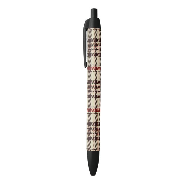 Tartan Brown     Black Ink Pen (Top (Vertical))