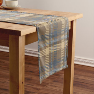 Tartan - Brown, Blue and Sand colours Short Table Runner