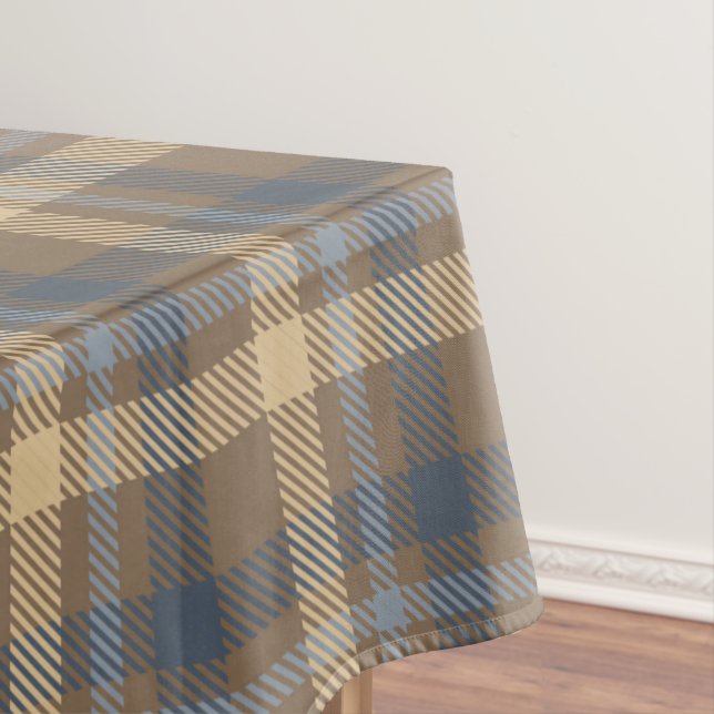 Tartan - Brown, Blue and Sand colours Tablecloth (In Situ)
