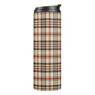 Tartan Brown Thermal Tumbler