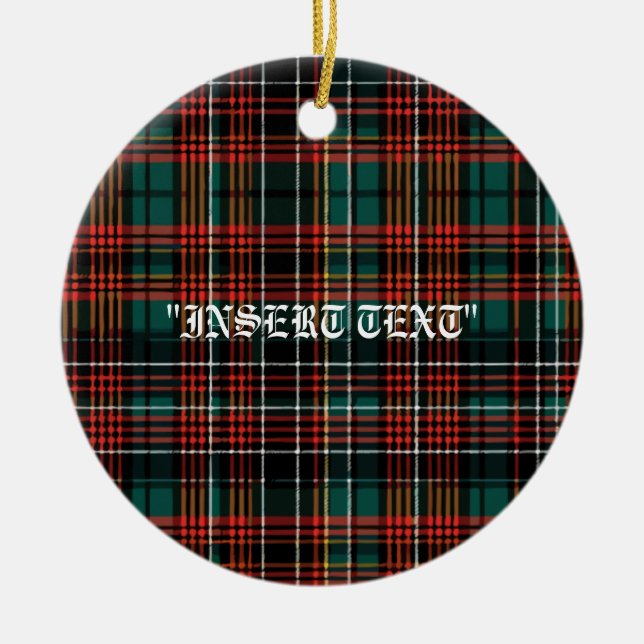 Tartan Ceramic Ornament (Front)