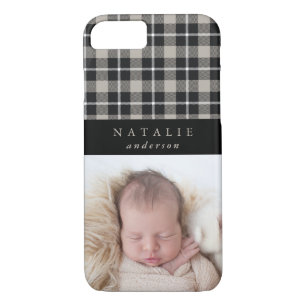 Tartan check personalised photo winter iPhone 8/7 case