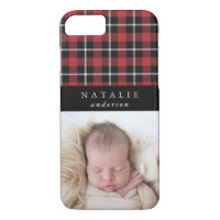 Tartan check personalised photo winter