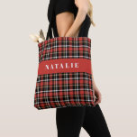tartan check personalised winter tote bag<br><div class="desc">tartan check personalised winter tote bag. Fun festive Christmas holiday design.</div>