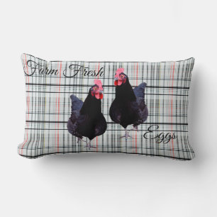 Tartan Chicken Farm Fresh Design, Lumbar Cushion