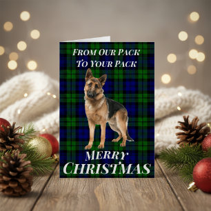 Tartan Christmas Card: German Shepherd Edition for