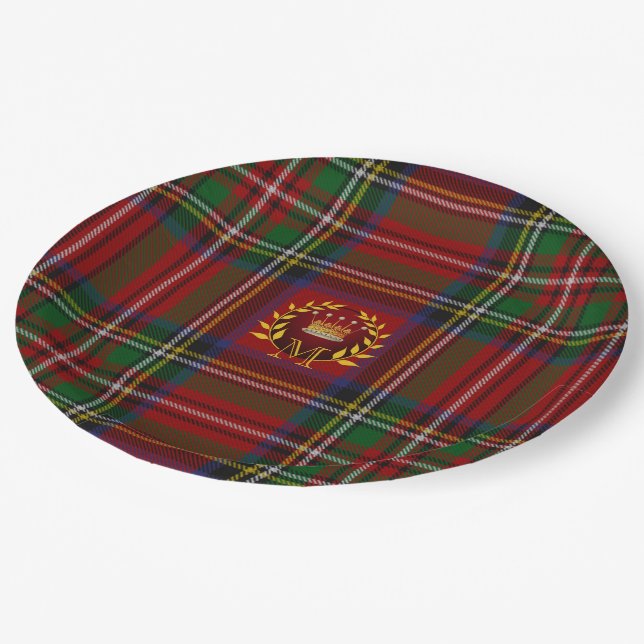 Tartan Christmas Plates-Zazzle Disposable Plates (Angled)
