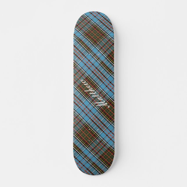 Tartan Clan Anderson Chequered Plaid Skateboard (Front)