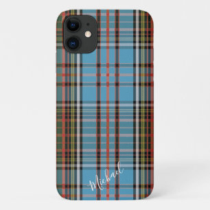 Tartan Clan Anderson Plaid Light Blue Check iPhone 11 Case