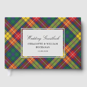 Tartan Clan Buchanan Plaid Multicolor Check Custom Guest Book