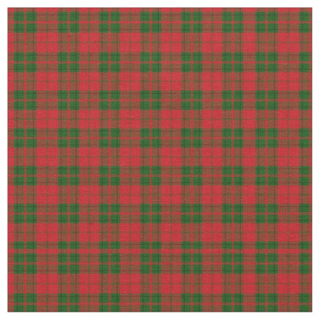 Tartan Clan Drummond Plaid Pattern Fabric (Close Up)