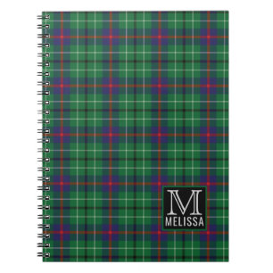 Tartan Clan Duncan Plaid Pattern Monogram Name Notebook