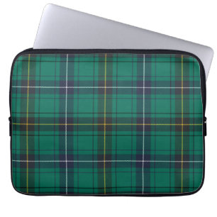 Tartan Clan Henderson Plaid Green Check Laptop Sleeve
