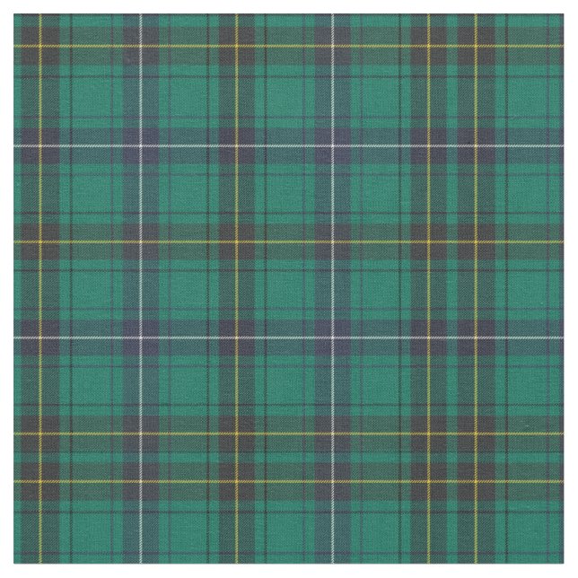 Tartan Clan Henderson Plaid Pattern Green Check Fabric (Close Up)