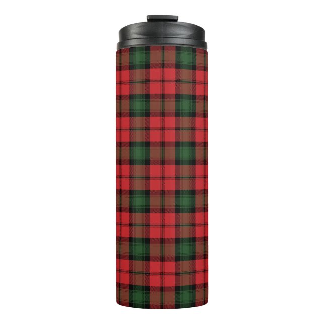 Tartan Clan Kerr Plaid Green Red Black Check Thermal Tumbler (Front)