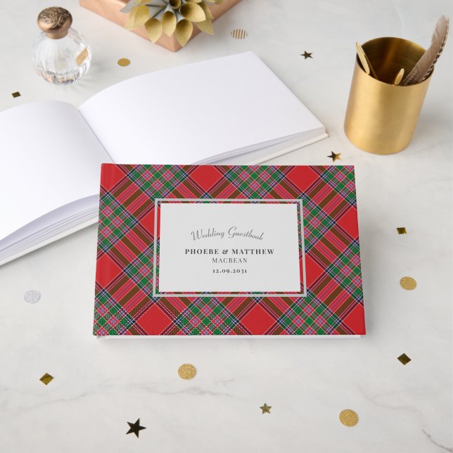Tartan Clan MacBean Wedding Guest Book (Front Open)