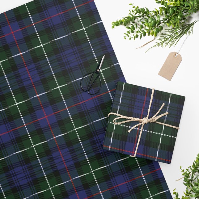Tartan Clan MacKenzie Plaid Green Purple Check Wrapping Paper (Creator Uploaded)