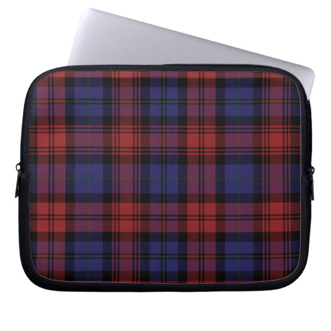 Tartan Clan MacLachlan Plaid Red Purple Chequered Laptop Sleeve (Front)