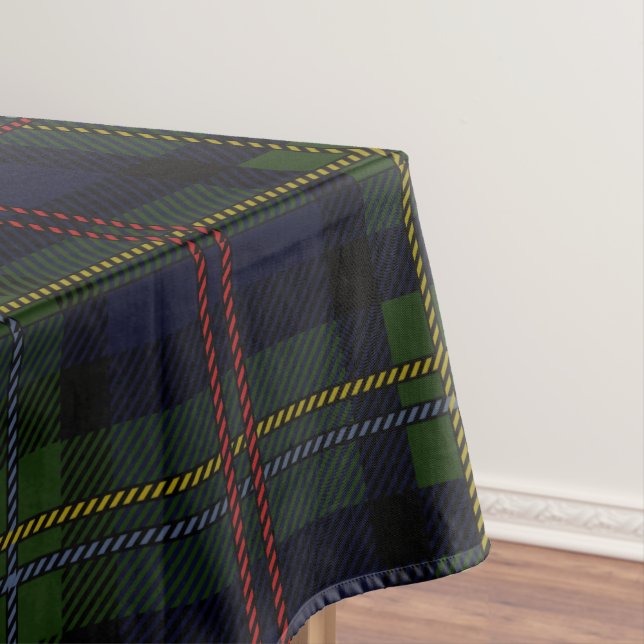 Tartan Clan Malcolm Plaid Holiday Chequered  Tablecloth (In Situ)