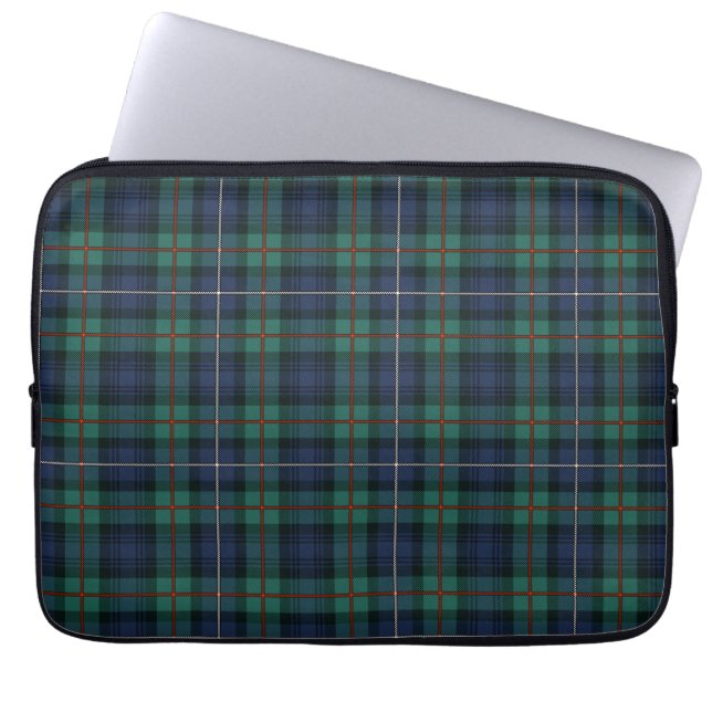 Tartan Clan Robertson Plaid Green Purple Check Laptop Sleeve (Front)