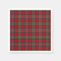 Tartan Clan Stewart Plaid Black Red Check Pattern
