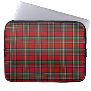 Tartan Clan Stewart Plaid Red Blue Green Chequered Laptop Sleeve