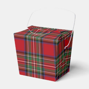 Tartan Clan Stewart Plaid Red Green Check Party Favour Box